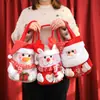 Bolsa de Regalo Navideña Transfronteriza, Bolsa de Manzana para Nochebuena, Bolsa de Regalo, Bolso de Mano, Bolsa de Caramelo de Dibujos Animados con Tapa abatible