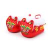 Sapatos com Cabeça de Tigre para Bebê com Algodão e Espessamento para Bebês Machos e Fêmeas de 0-1 Ano Forrados com Lã para Aquecimento Sola Macia Sapatos Dianteiros de Algodão para 100 Dias e Festa de Aniversário