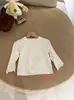 Blusa de manga longa com capuz listrada estilo INS para bebês e crianças pequenas, doce camisa base com botões para meninas
