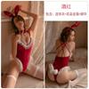 Guiruo lingerie sexy veludo coelho um- peça escondida botão- livre role- playing uniforme das mulheres conjunto 590