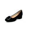 Zapatos planos de 6 cm de altura, forrados de felpa, cálidos, de punta cuadrada, boca poco profunda para mujer, colección otoño 2026, estilo retro, punta cuadrada, tacón grueso, zapatos peludos