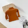 Invierno Nuevo Estilo Cuello Medio Alto Forro Polar para Niños Camiseta Base Camiseta de Manga Larga Gruesa y Cálida para Niñas Camiseta Base para Bebé
