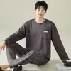 Pijama de Hombre Primavera y Otoño 2026 Nuevo Algodón Puro Manga Larga Lindo Dibujo Animado Conjunto de Ropa para el Hogar para Adolescentes Hombres Invierno