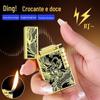 Dk875 Xianglong Metal Langsheng Isqueiro Clássico de Chama Inclinada com Roda de Moagem Deslizante Lateral Personalização Criativa Personalizada