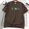 260g Heavy Cotton T-shirt Feminino De Manga Curta Verão Moda Marca Carta Impressa Meia-manga Niche Top Loose Base Shirt