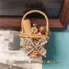Cesta Tejida de Vid de Piña y Flores Secas, Imán Creativo Hecho a Mano para Refrigerador de Tienda, Recuerdo de Viaje, Adorno Artístico de Dali, Yunnan