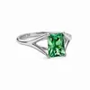 Anillo de Plata de Ley S925 con Moissanita de Color Corte Radiante (Vaciar) Anillo Cerrado de Plata 925 con Moissanita Completa