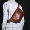 Bolso bandolera para hombre de gran capacidad, casual, con diseño plisado, personalidad, para el pecho, moderno, de calle, para motocicleta, retro, de negocios