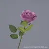Flor Artificial Rosa Redonda de Cabeça Única Rosa de Seda Adereços para Cenário de Casamento Decoração de Vitrine de Shopping Entrega Direta da Fábrica
