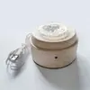 Base de Cubo de Bola de Cristal Luminosa de Madera Maciza Portalámparas Redondo de Luz de Colores Enchufe USB Adorno de Base Giratoria de Madera