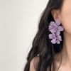 Brincos de Flor Lilás com Atmosfera Super Fada, Clipes de Orelha, Gentis Elegantes, Elegância Exagerada, Brincos Versáteis, Brincos