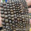 Pedra Bronze Natural Contas Soltas, Contas Redondas Cinza Bronze, Miçangas Artesanais DIY Pulseira Colar Joias Acessórios de Tecelagem Atacado