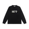 Esenciales Hhh Camiseta Unisex de Manga Larga Estilo Americano Estampado de Letras con Flocado de Silicona Casual Holgada Pareja Ins