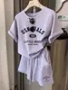 Conjunto Esportivo Casual de Shorts de Manga Curta com Estampa de Rosto Sorridente Transfronteiriço Feminino Emagrecedor Solto Estilo Coreano Conjunto de Duas Peças Estudante Tendência