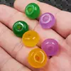Colgante de jade hebilla de jade violeta colgante cuarzo turquesa roca de jade cuentas de ábaco colgante Hebilla de jade perforada colgante de jade