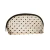Bolsa de maquillaje de malla flocada con diseño de corazón, bolsa portátil para retoques de labial, almacenamiento de viaje de gran capacidad, neceser ampliado