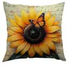 Funda de almohada de girasol amarillo para pájaros, superventas de Amazon transfronterizo de primavera, funda de almohada para oficina y dormitorio