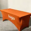 Capa de Mesa Elástica Personalizada com Logo Transfronteiriça 1.8m Hotel Evento ao Ar Livre Toalha de Mesa Elástica Retangular Capa de Mesa de Seda Leite
