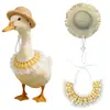 Disfraz de Ganso para Porche Mini Sombrero de Paja Mascota Ganso de Porche Babero para Saliva