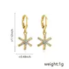 Novos brincos geométricos com microincrustação de zircônia banhados a ouro 18K, brincos simples de moda feminina, fornecimento transfronteiriço no atacado