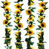 Fabricantes Transfronterizos Venta al Por Mayor Girasol de Plástico Enredadera de Flores Artificiales Flor Artificial Decoración para el Hogar Flor Artificial Girasol