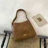 Bolsa Casual Retrô para o Dia a Dia Feminina 2025 Nova Outono e Inverno Cor Sólida Bolsa Tote Grande Capacidade Bolsa de Ombro para o Dia a Dia