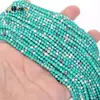 Cuentas redondas pequeñas de 2/3 mm, cristal natural, ágata, turquesa, para pulsera, collar DIY, venta al por mayor, cuentas sueltas, accesorios de joyería