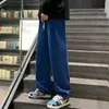 Pantalones Vaqueros Populares de Estilo Americano para Hombre de Verano Tendencia Marca Rectos Sueltos Pierna Ancha Pantalones de Primavera y Otoño Calle Alta Casuales