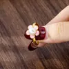 Anel Aberto Banhado a Ouro com Pérola Sintética Vietnamita Transfronteiriço para Mulheres, Anel de Flor com Gotejamento de Óleo em Ouro Sintético Tendência