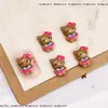 Couro Preto Cady Kt Acessórios para Nail Art Gatinho Desenho Animado Estéreo Laço Hollokitty Acessórios Decorativos de Unha Vestíveis