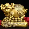 Latón Cerdo Zodiaco Cerdo Lingote de Dinero Bolsa de Dinero Adornos de Cerdo Cerdo Dorado Rico Artesanía de Metal para el Hogar