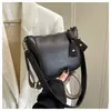 Bolsa Transversal Feminina 2025 Nova Moda Retrô Grande Capacidade, Alça Larga de Ombro Único, Cor Lisa Simples, Casual de Outono
