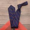 Gravata de padrão listrado marrom retrô romântico francês de 8cm para vestido formal masculino estilo Yupi Sina padrinho
