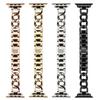 Para Apple iwatch 8 Correa de Cadena de Mezclilla de una Sola Fila Apple Watch765SE Correa de Acero de Cadena Estilo Chanel