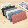 Billetera larga de moda para mujer, forma de diamante, simple, gran capacidad, de una sola capa, extraíble, múltiples ranuras para tarjetas, billetera tipo clutch