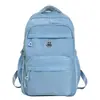 Mochila Escolar Grande Capacidade Estudante 2025 Novo Estilo Simples Tecido de Nylon Repelente à Água Mochila Casual de Viagem Mochila Feminina