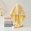 Nuevo Gorro de Ducha de Terciopelo de Bambú con Borde Ondulado de una Sola Capa de Terciopelo Coral Suave Absorbente Turbante para Adultos Hogareño Color Caramelo