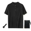26 Estilo Fino de Verão 100% Lã Fina Camisa Polo Masculina de Manga Curta Camiseta de Fio Yangzi Gola Polo Casual