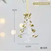 Floco de neve de Natal Árvore de Natal Acrílico Borda Dourada Floco de Neve Transparente Formato de Árvore de Natal Janela Floco de Neve Pêndulo Decorativo