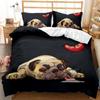 Amazon lindo animal de dibujos animados patrón de perro impresión funda de edredón funda de almohada comercio exterior impresión digital 3D juego de tres piezas