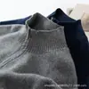 Camiseta básica de cashmere para outono e inverno, nova, feminina, com gola semiaberta, corte solto, cor sólida, suéter de malha casual versátil para usar por baixo