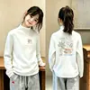 Camiseta de Manga Larga para Niños Otoño Invierno Niñas Capa Base Térmica de Forro Polar Estilo Coreano Cálido Top para Bebé Ropa Nueva para Niños
