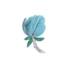 Broche Prata Tulipa Azul