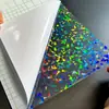 Filme de Laminação a Frio a Laser, Filme Protetor Transparente Decorativo com Pontos para Pintura Spray, Filme Laser Transparente de Floco de Neve e Estrela de Cinco Pontas, Filme Médio