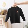 Camisa de Base de Malha para Meninos e Meninas Outono e Inverno 2025 Nova Roupa Casual Infantil de Meia Gola Alta Malha Elástica Top