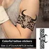 Tatuagem Adesiva Colorida Totem de Touro À Prova d'Água Duradoura Braço Manga Inteira Perna Inteira Estilo Europeu Touro Cabeça Braçadeira de Braço