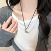 ¡A primera vista! Collar de Cuerda de Cuero con Forma de Croissant Coreano para Mujer, Cadena Versátil Simple para Clavícula Estilo Ins, Cadena Larga para Sudadera