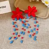 Pendientes de Borla de Uva de Flor de Aguja Plateada Estilo Bosque Tachuelas de Moda Pendientes de Lujo Ligero de Gama Alta con Sentido de Diseño Nicho