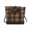 Bolsa Xadrez Elegante de Grande Capacidade para Mulheres, Nova Bolsa Tote Retro Tendência Outono 2026, Mochila Casual Versátil