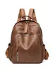Mochila feminina de grande capacidade, couro macio, versátil para o uso diário e viagens, design simples e estiloso, uma escolha popular para vendas transfronteiriças